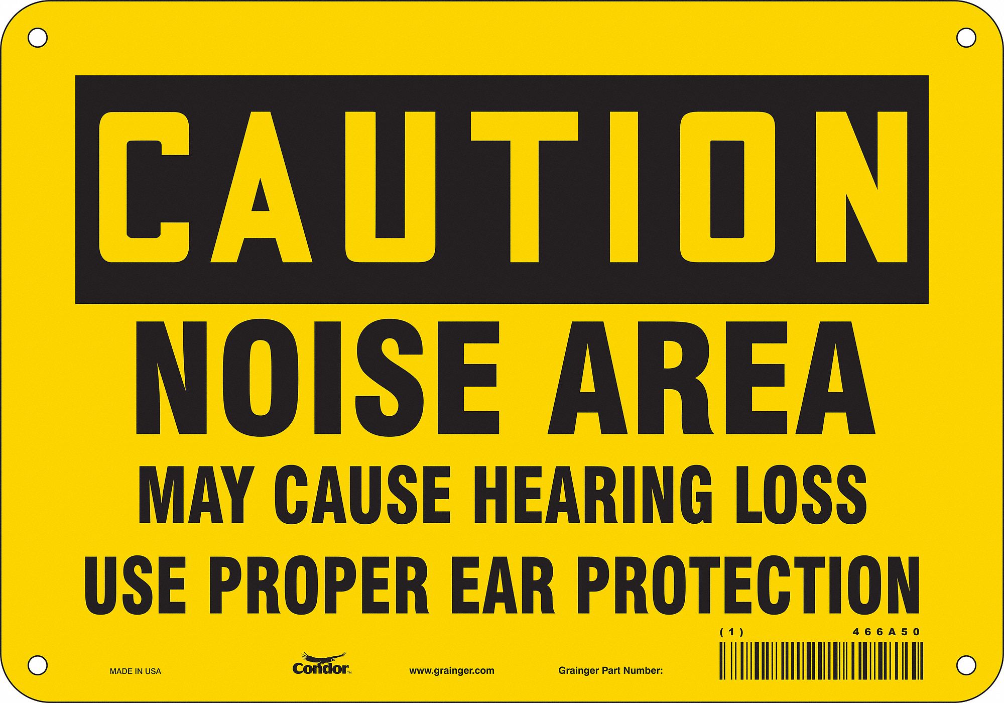 Safety Sign: Aluminum, Mounting Holes Sign Mounting, 7 in x 10 in Nominal Sign Size, 0.032 in Thick
