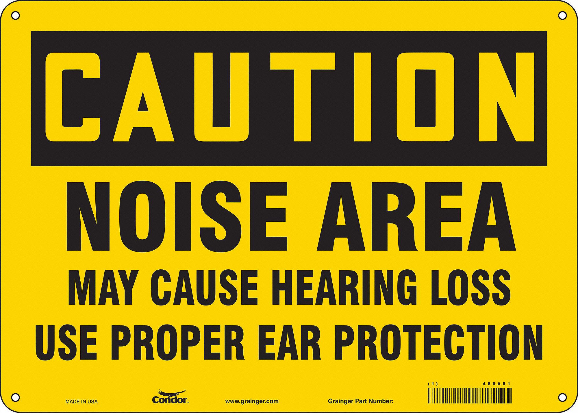 Safety Sign: Aluminum, Mounting Holes Sign Mounting, 10 in x 14 in Nominal Sign Size, 0.032 in Thick