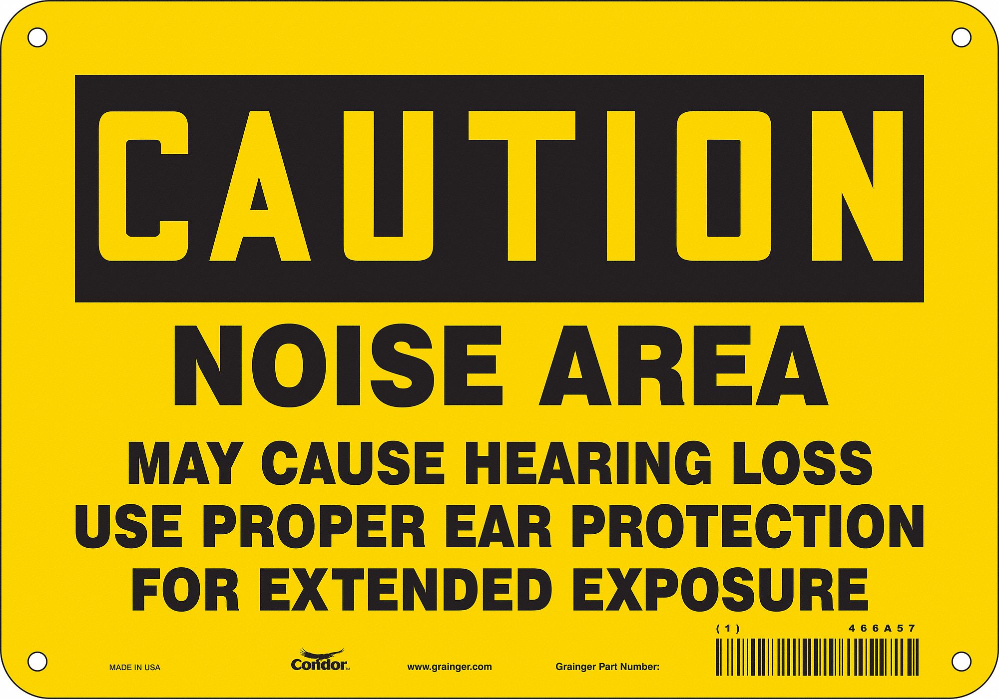 Safety Sign: Aluminum, Mounting Holes Sign Mounting, 7 in x 10 in Nominal Sign Size, 0.032 in Thick