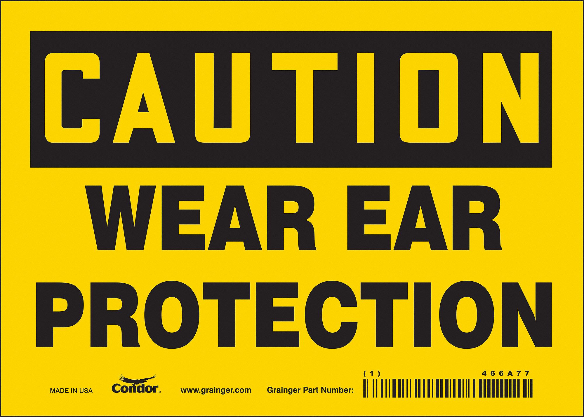 Safety Sign: Vinyl, Adhesive Sign Mounting, 5 in x 7 in Nominal Sign Size, Not Retroreflective, Wall
