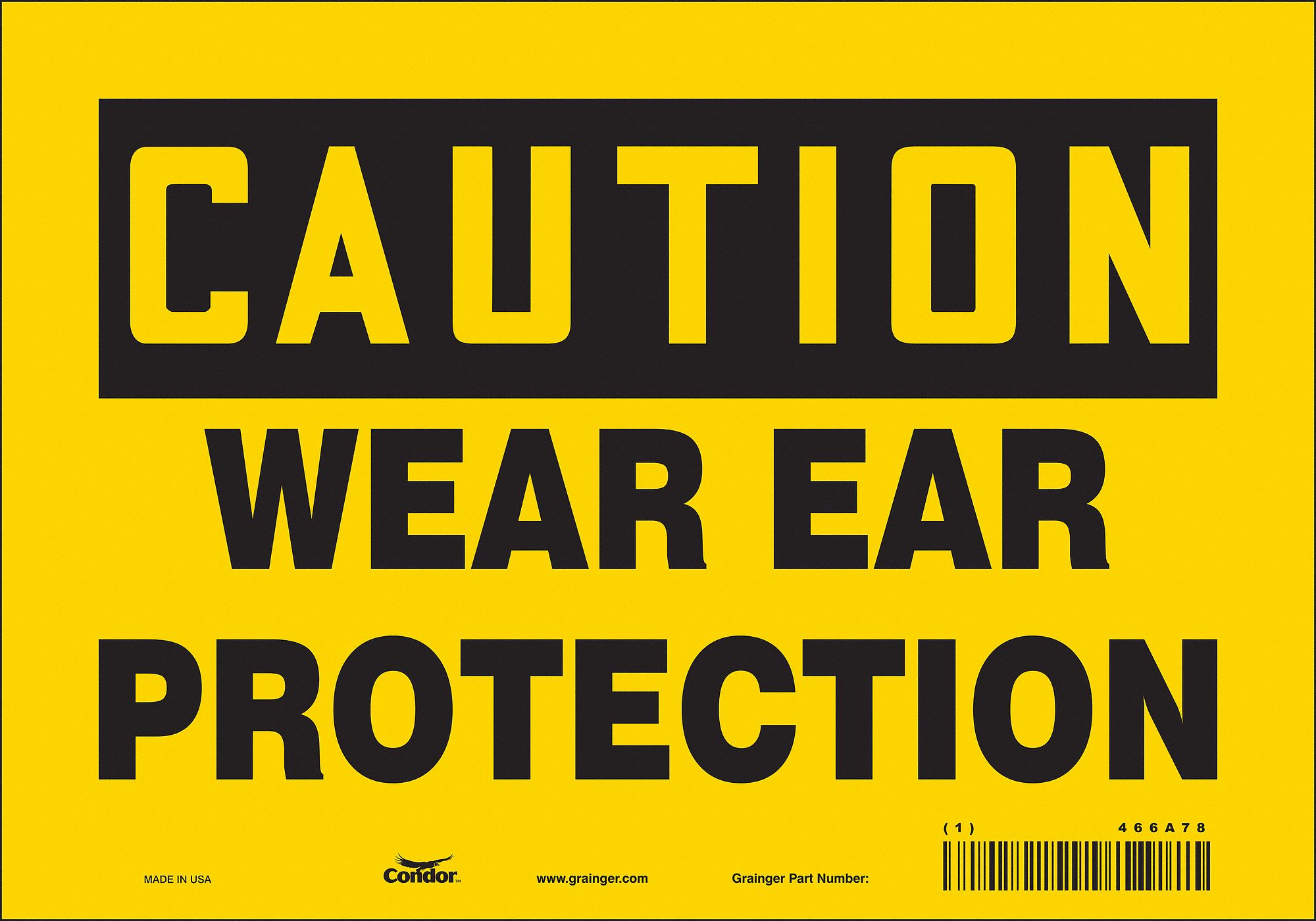 Safety Sign: Vinyl, Adhesive Sign Mounting, 7 in x 10 in Nominal Sign Size, Not Retroreflective