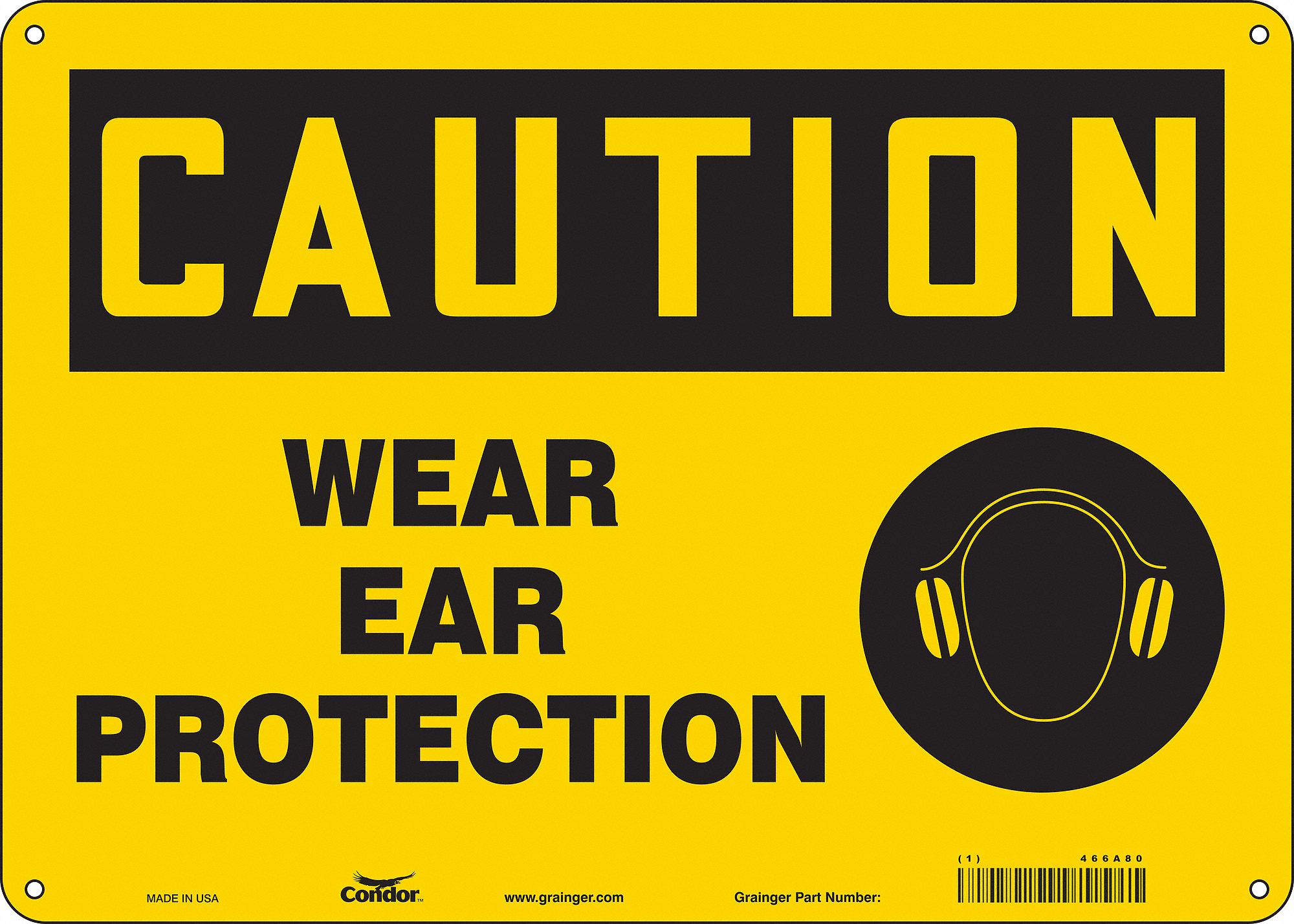 Safety Sign: Aluminum, Mounting Holes Sign Mounting, 10 in x 14 in Nominal Sign Size, 0.032 in Thick