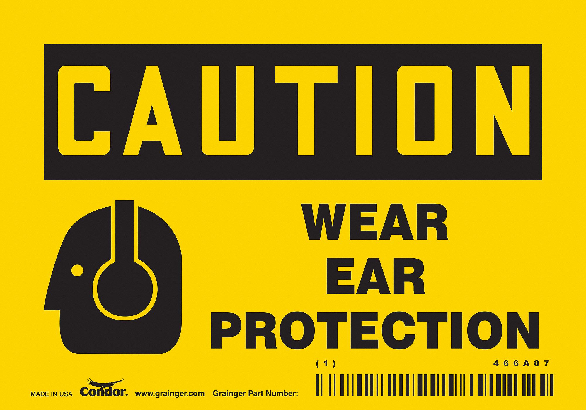 Safety Sign: Vinyl, Adhesive Sign Mounting, 3 1/2 in x 5 in Nominal Sign Size, Not Retroreflective