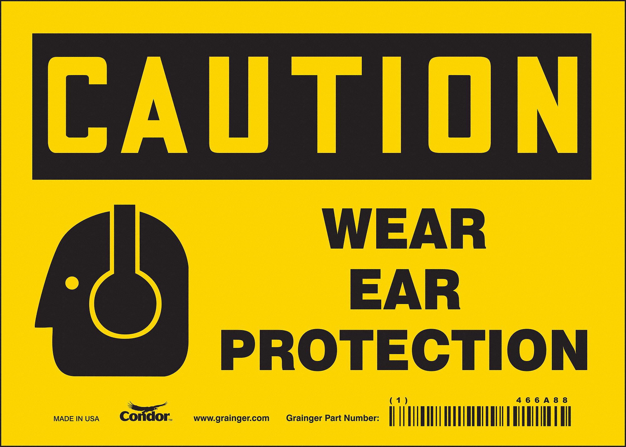 Safety Sign: Vinyl, Adhesive Sign Mounting, 5 in x 7 in Nominal Sign Size, Not Retroreflective, Wall