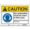 Caution: Ear Protection Must Be Worn In This Area. Moderate Hearing Damage May Occur. Signs