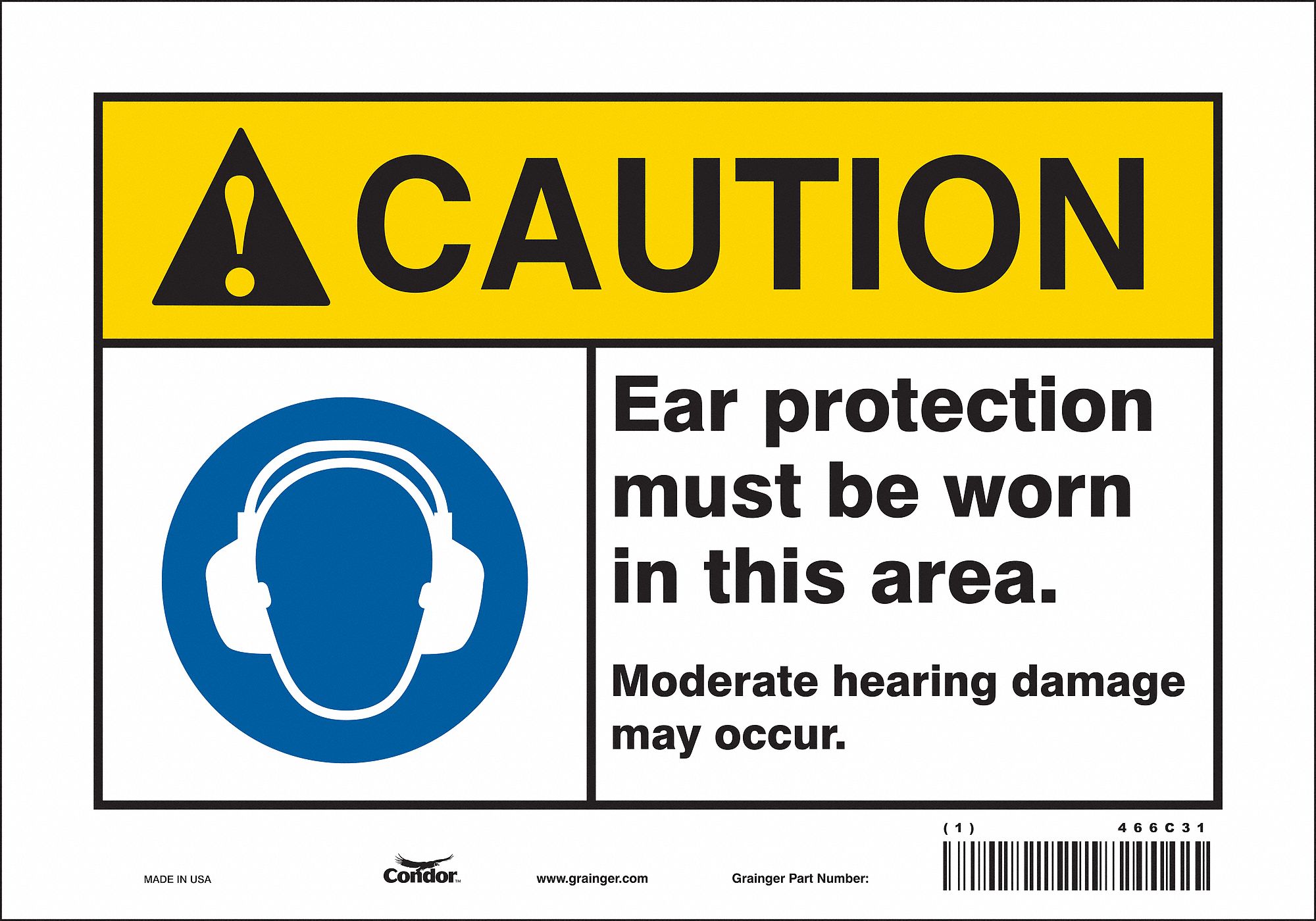 Safety Sign: Vinyl, Adhesive Sign Mounting, 7 in x 10 in Nominal Sign Size, Not Retroreflective