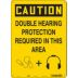 Caution: Double Hearing Protection Required In This Area Signs