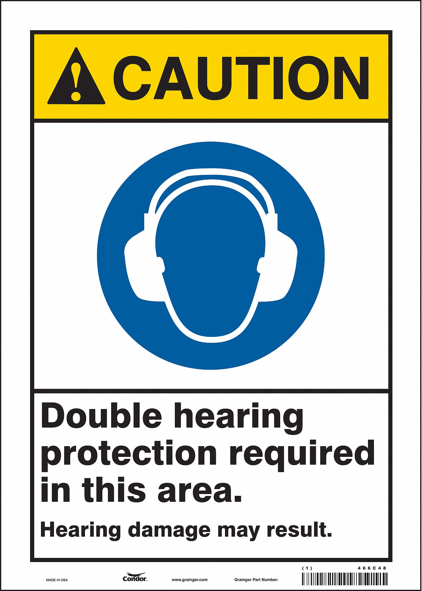Safety Sign: Vinyl, Adhesive Sign Mounting, 14 in x 10 in Nominal Sign Size, Not Retroreflective