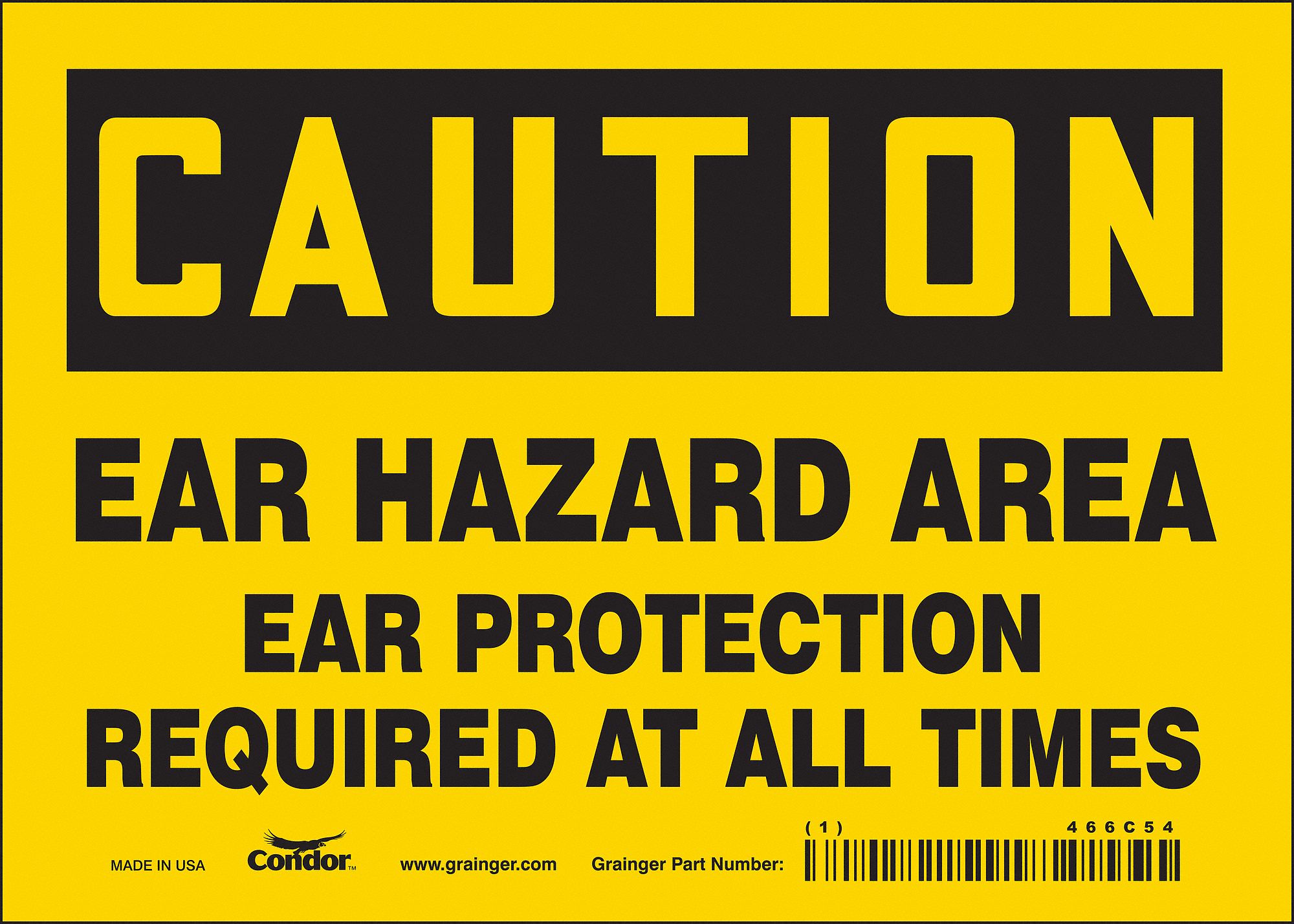 Safety Sign: Vinyl, Adhesive Sign Mounting, 5 in x 7 in Nominal Sign Size, Not Retroreflective, Wall