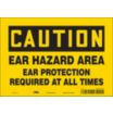Caution: Ear Hazard Area Ear Protection Required At All Times Signs