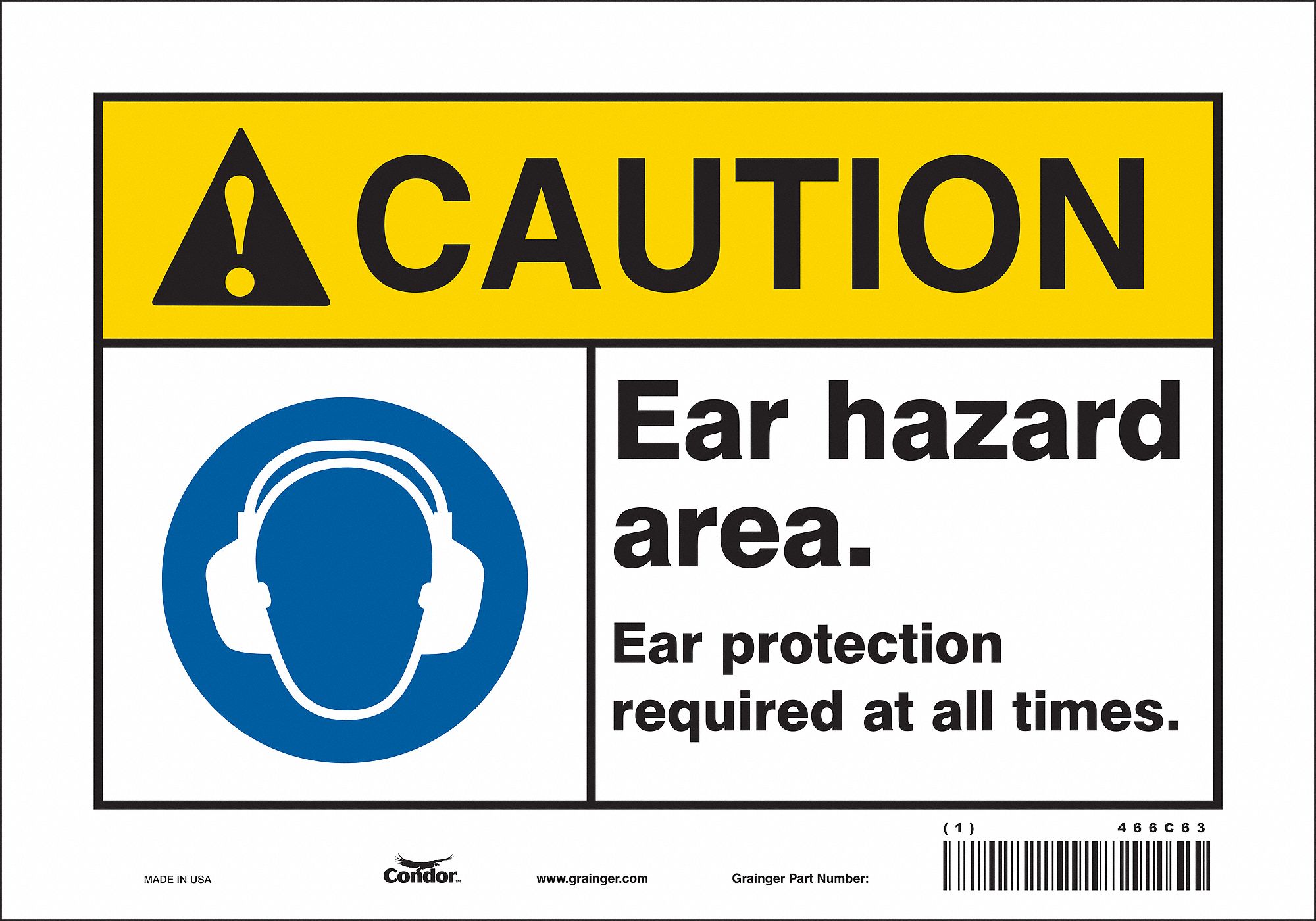 Safety Sign: Vinyl, Adhesive Sign Mounting, 7 in x 10 in Nominal Sign Size, Not Retroreflective