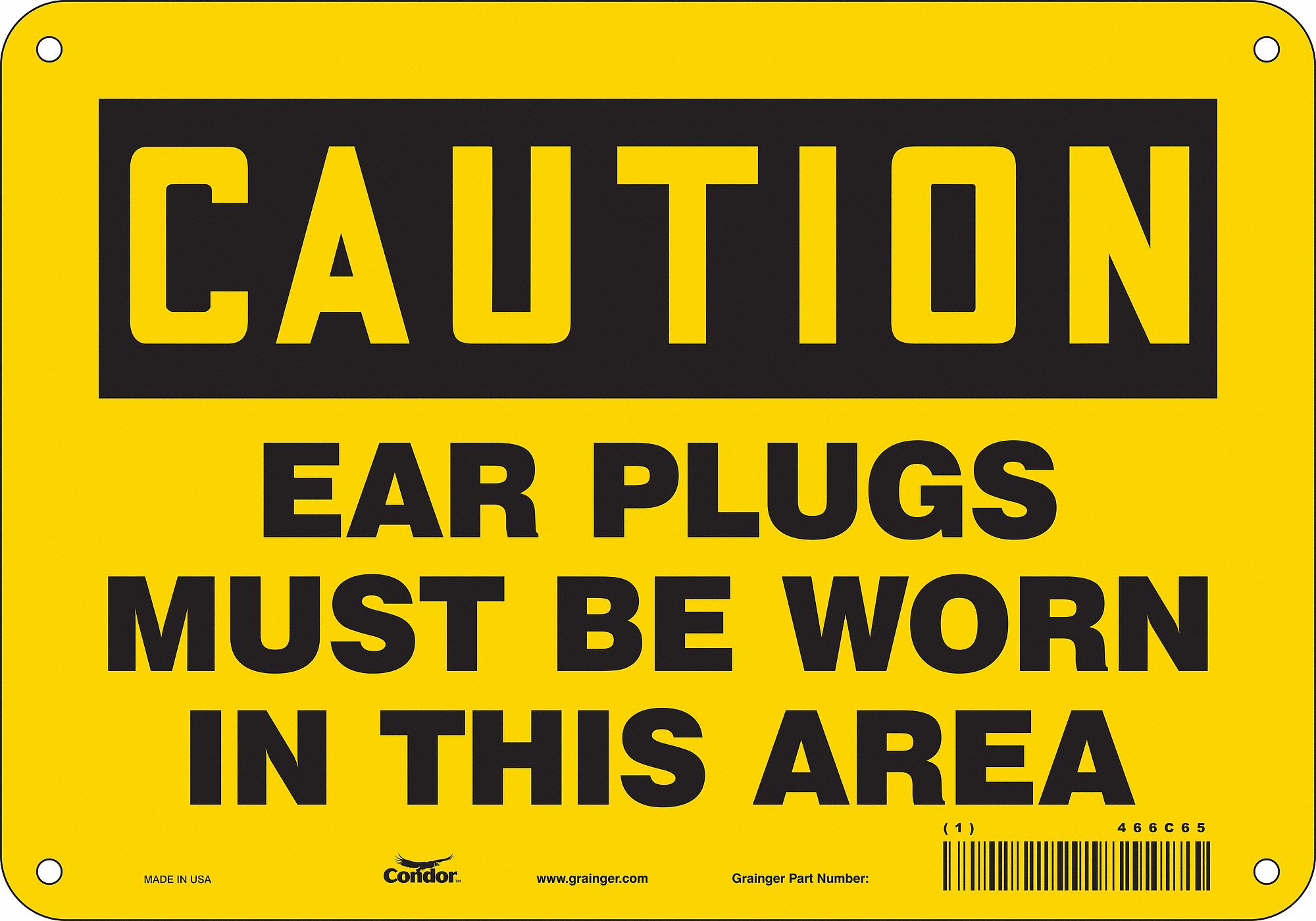 Safety Sign: Aluminum, Mounting Holes Sign Mounting, 7 in x 10 in Nominal Sign Size, 0.032 in Thick