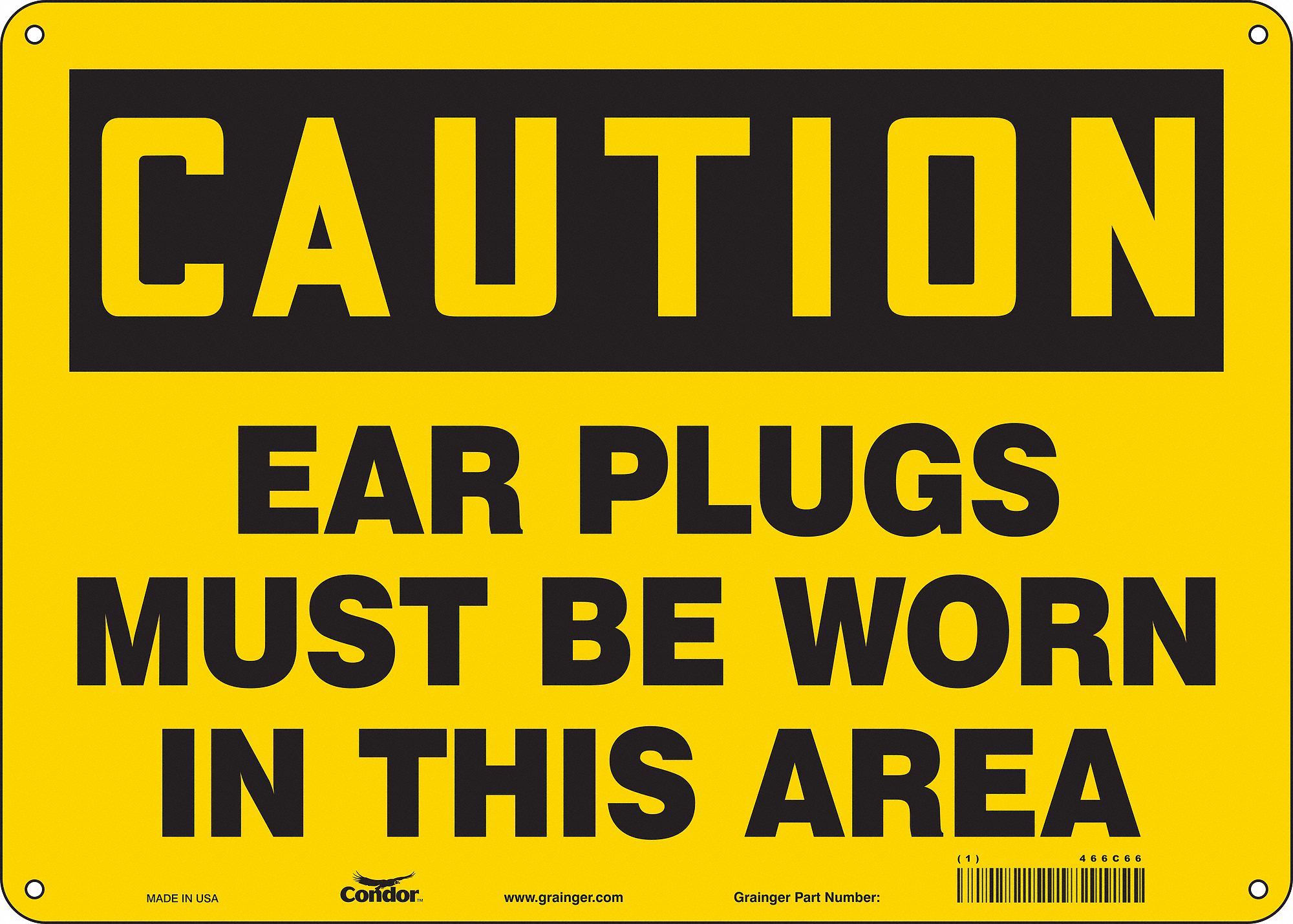 Safety Sign: Aluminum, Mounting Holes Sign Mounting, 10 in x 14 in Nominal Sign Size, 0.032 in Thick