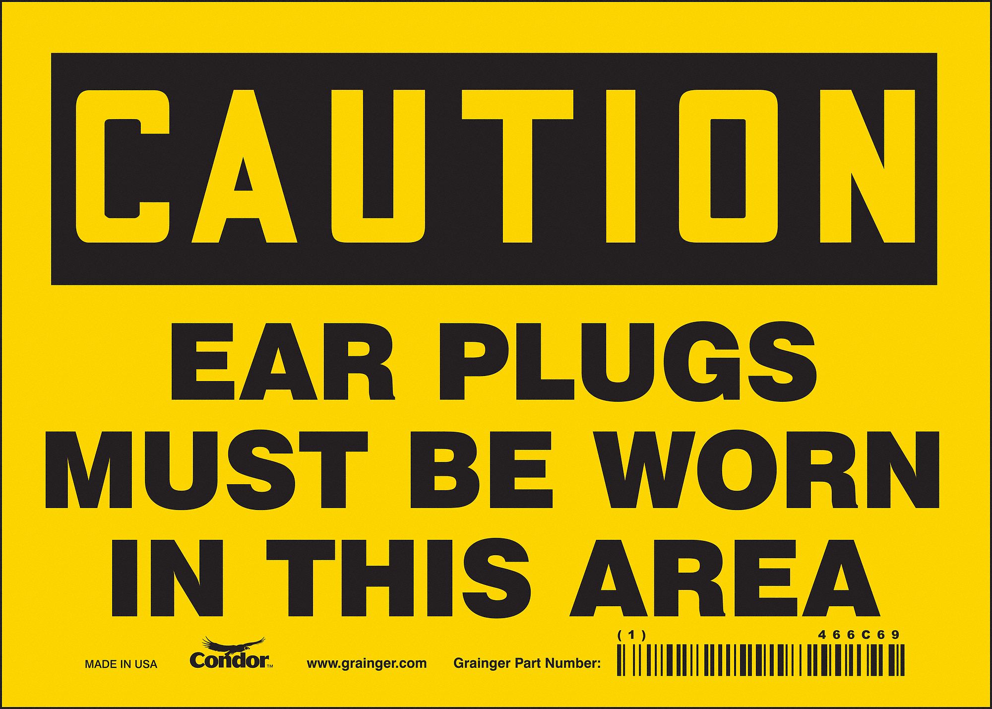 Safety Sign: Vinyl, Adhesive Sign Mounting, 5 in x 7 in Nominal Sign Size, Not Retroreflective, Wall