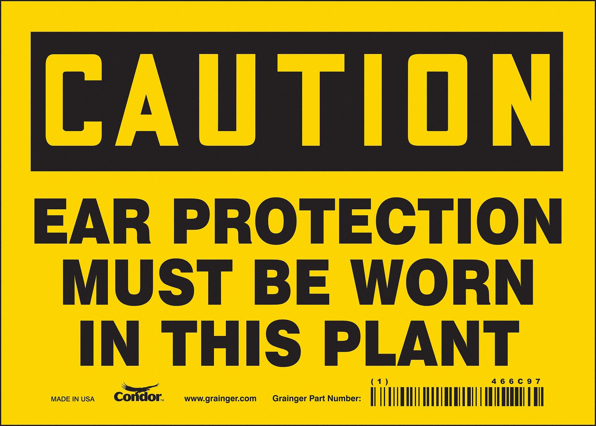 Safety Sign: Vinyl, Adhesive Sign Mounting, 5 in x 7 in Nominal Sign Size, Not Retroreflective, Wall