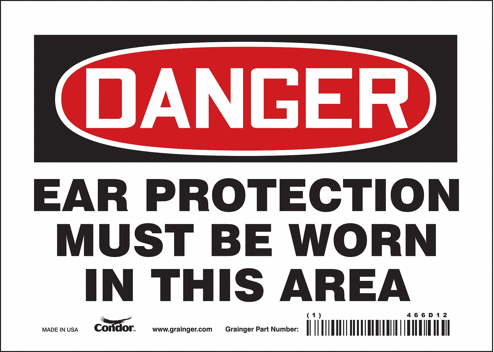Safety Sign: Vinyl, Adhesive Sign Mounting, 5 in x 7 in Nominal Sign Size, Not Retroreflective, Wall