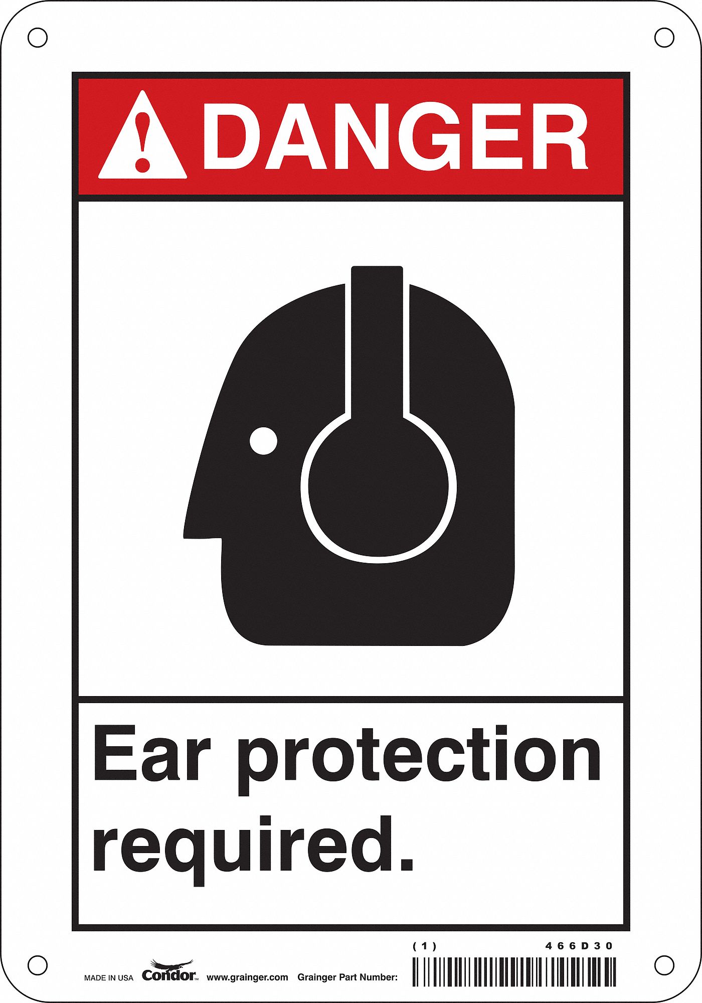 Safety Sign, 10 in x 7 in, Aluminum