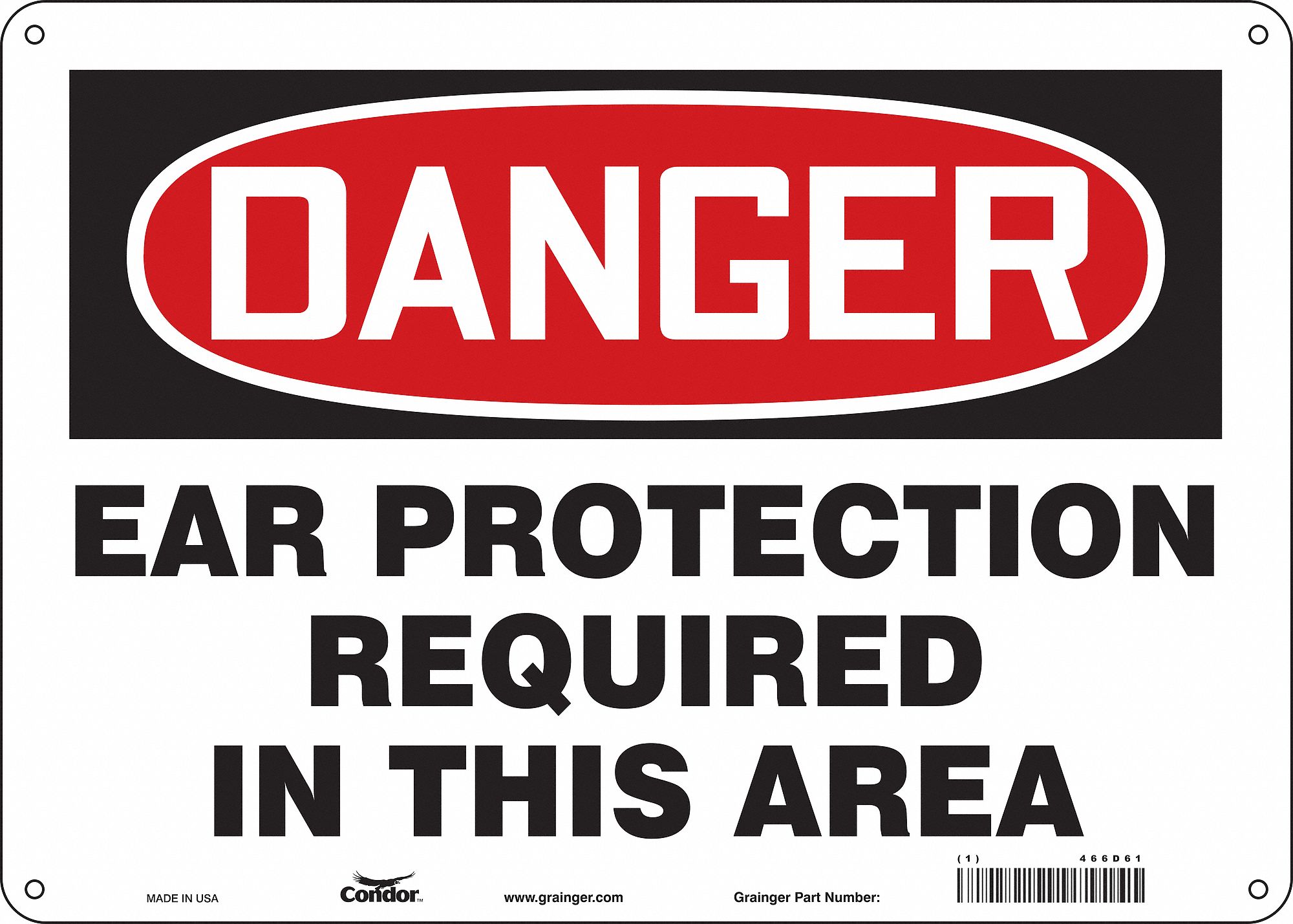 Safety Sign: Aluminum, Mounting Holes Sign Mounting, 10 in x 14 in Nominal Sign Size, 0.032 in Thick