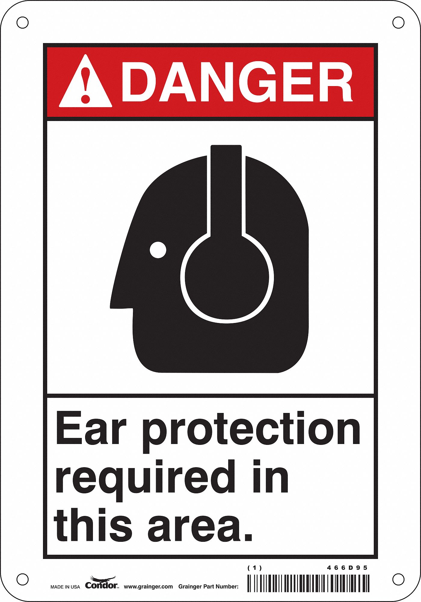 Safety Sign: Aluminum, Mounting Holes Sign Mounting, 10 in x 7 in Nominal Sign Size, 0.032 in Thick