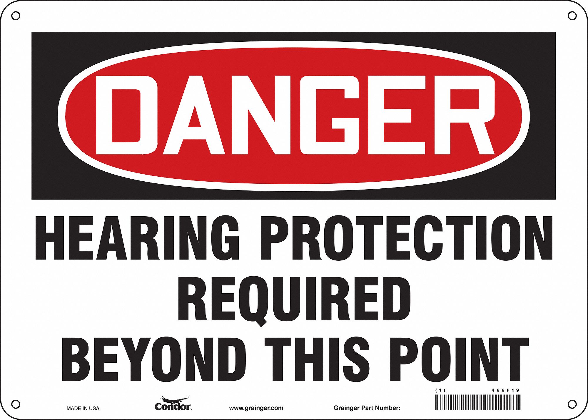 Safety Sign: Polyethylene, Mounting Holes Sign Mounting, 10 in x 14 in Nominal Sign Size, Danger