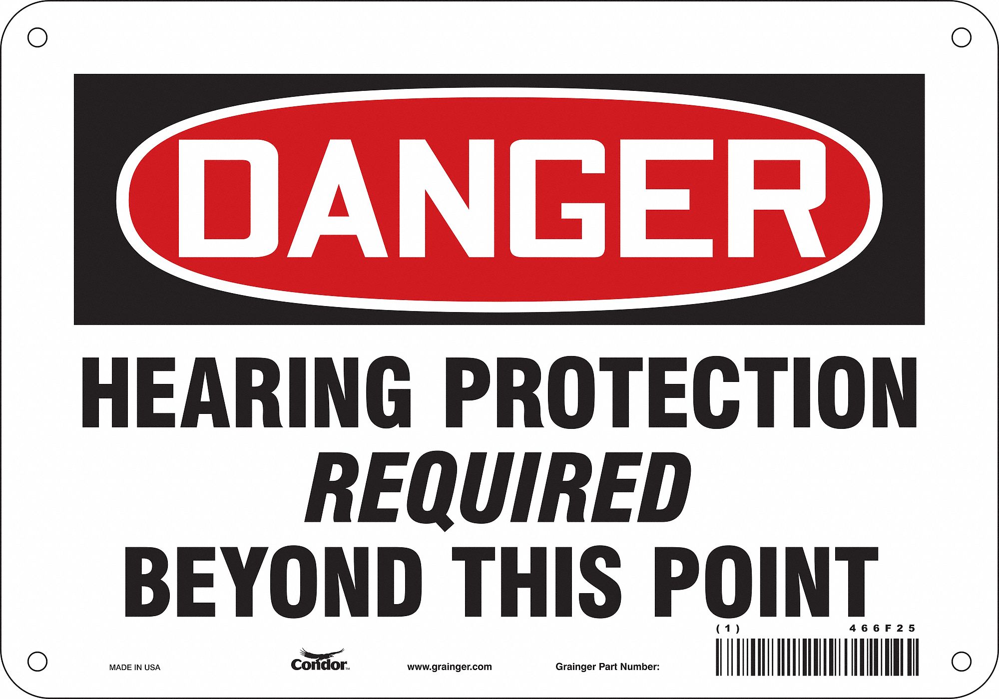 Safety Sign: Polyethylene, Mounting Holes Sign Mounting, 7 in x 10 in Nominal Sign Size, Danger