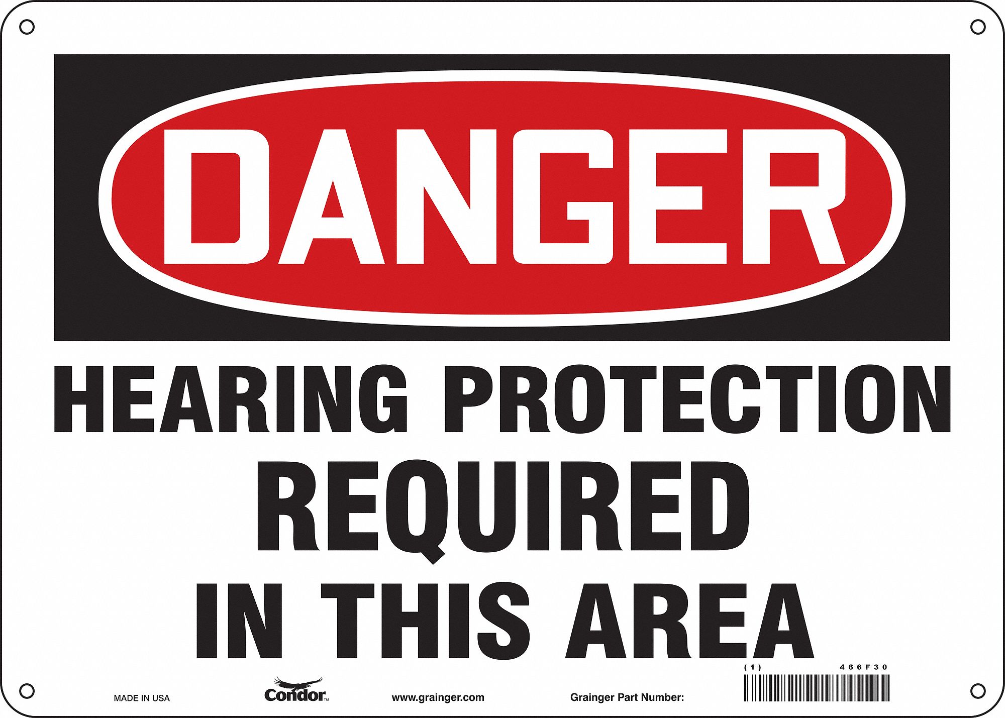 Safety Sign: Aluminum, Mounting Holes Sign Mounting, 10 in x 14 in Nominal Sign Size, 0.032 in Thick