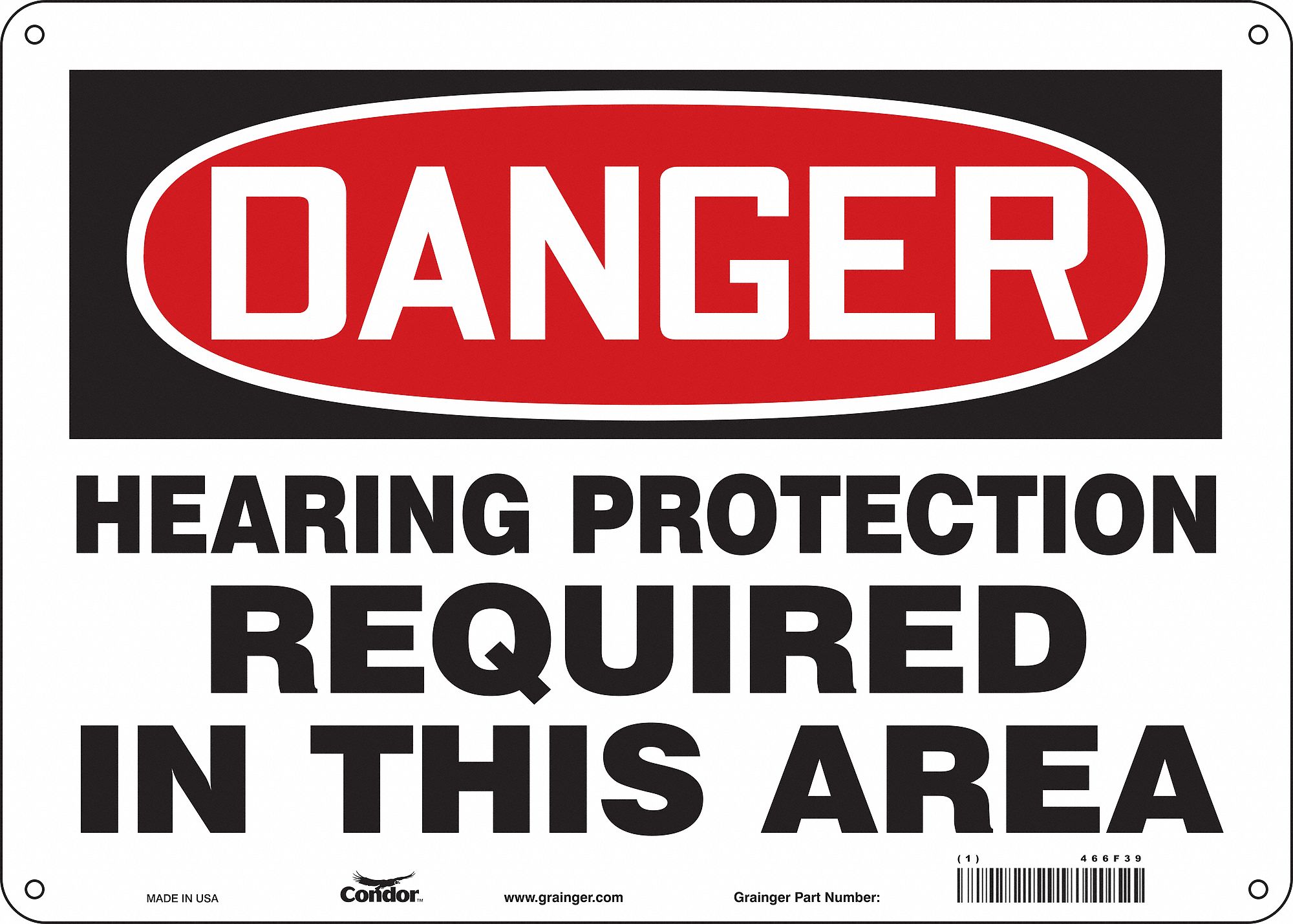 Safety Sign: Polyethylene, Mounting Holes Sign Mounting, 10 in x 14 in Nominal Sign Size, Danger
