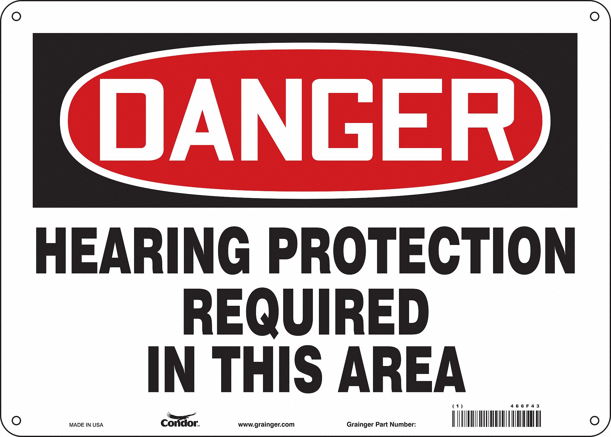 Safety Sign: Aluminum, Mounting Holes Sign Mounting, 10 in x 14 in Nominal Sign Size, 0.032 in Thick