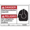 Danger/Peligro: Hearing Protection Required./Uso Obligatorio De Proteccion Auditiva. Signs