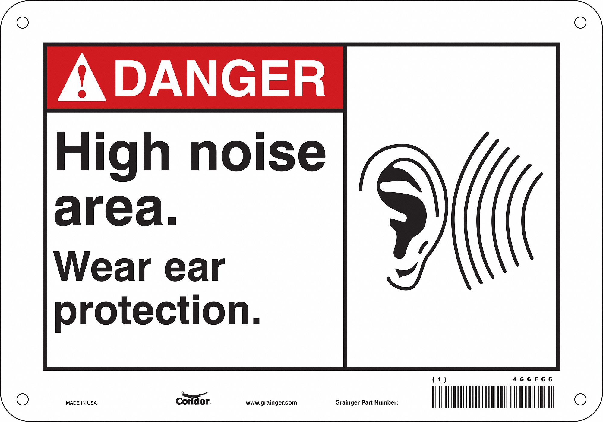 Safety Sign, 7 in x 10 in, Polyethylene