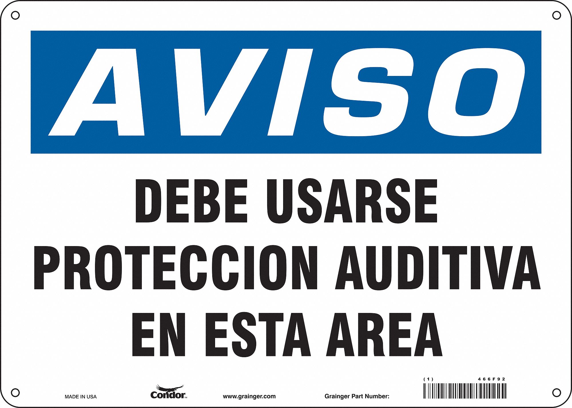 Safety Sign: Aluminum, Mounting Holes Sign Mounting, 10 in x 14 in Nominal Sign Size, 0.032 in Thick
