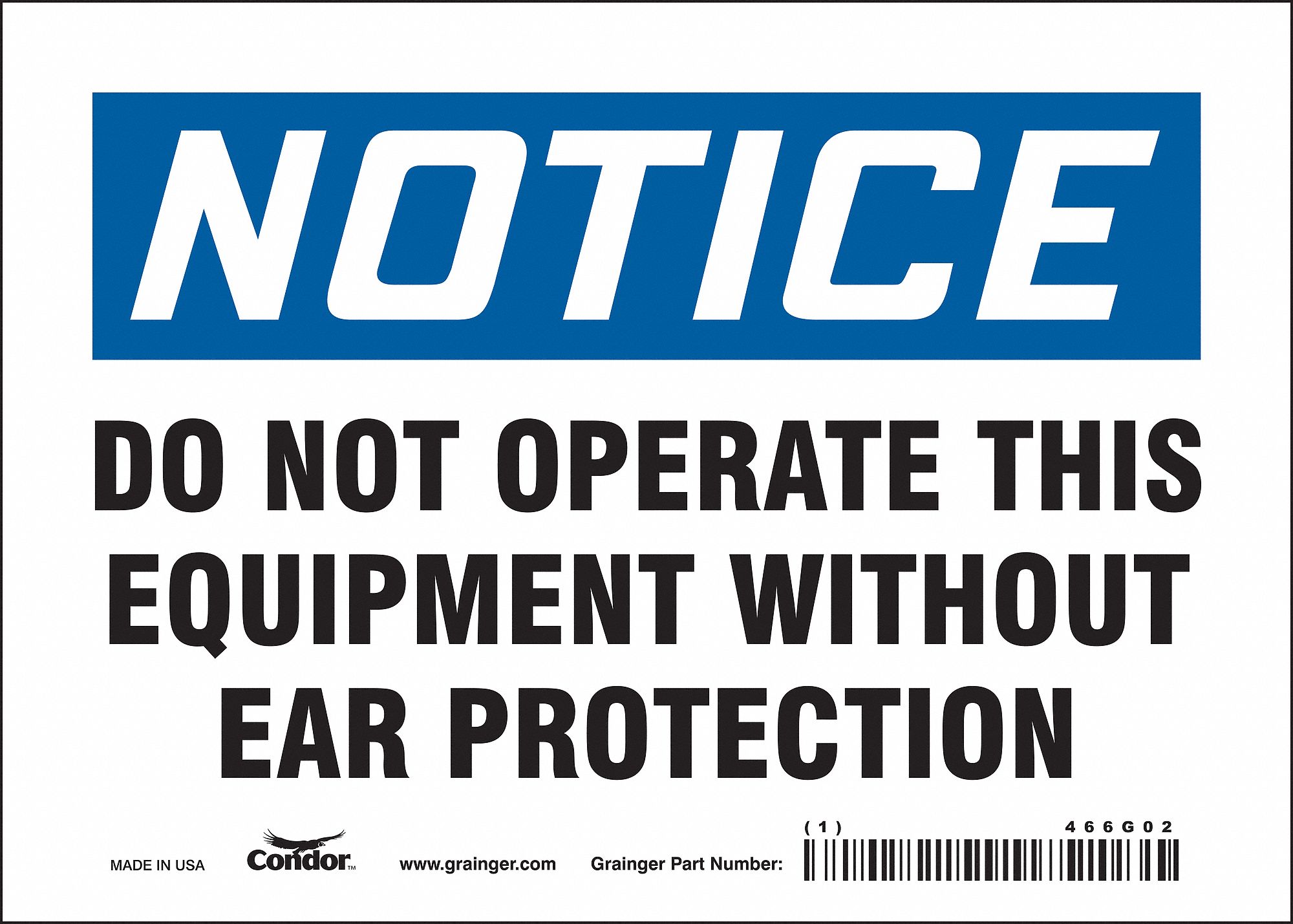 Safety Sign: Vinyl, Adhesive Sign Mounting, 5 in x 7 in Nominal Sign Size, Not Retroreflective, Wall