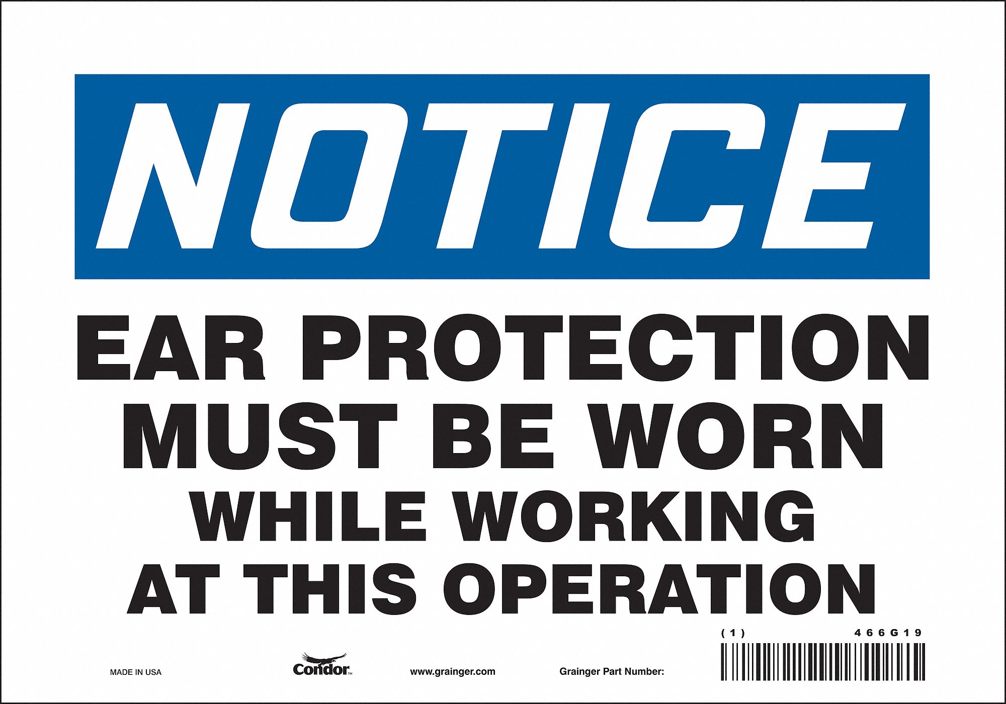 Safety Sign: Vinyl, Adhesive Sign Mounting, 7 in x 10 in Nominal Sign Size, Not Retroreflective