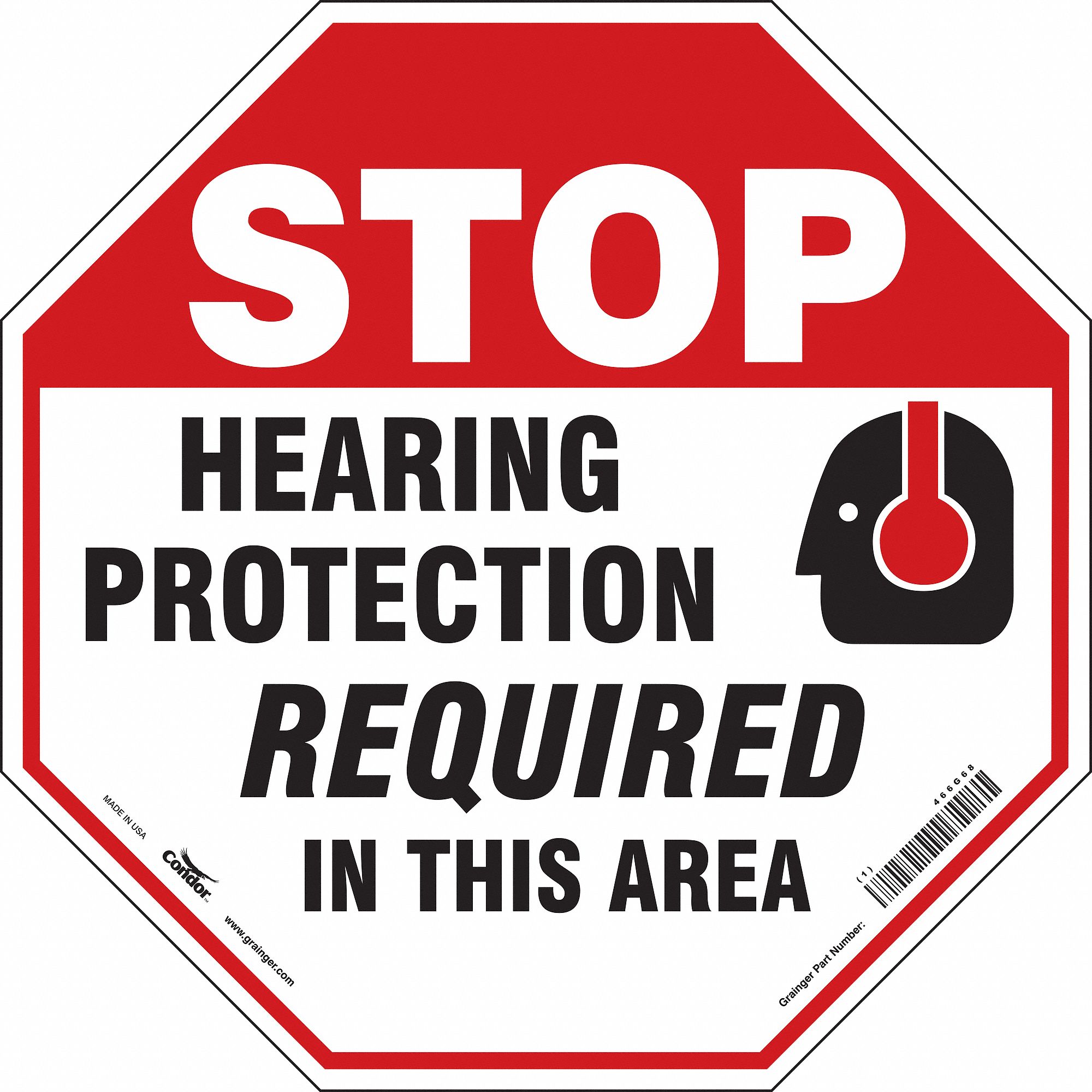 Safety Sign: Polyethylene, Mounting Holes Sign Mounting, 24 in x 24 in Nominal Sign Size
