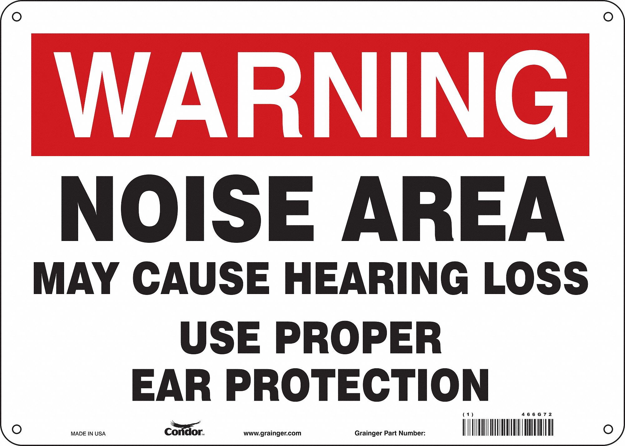 Safety Sign: Aluminum, Mounting Holes Sign Mounting, 10 in x 14 in Nominal Sign Size, 0.032 in Thick