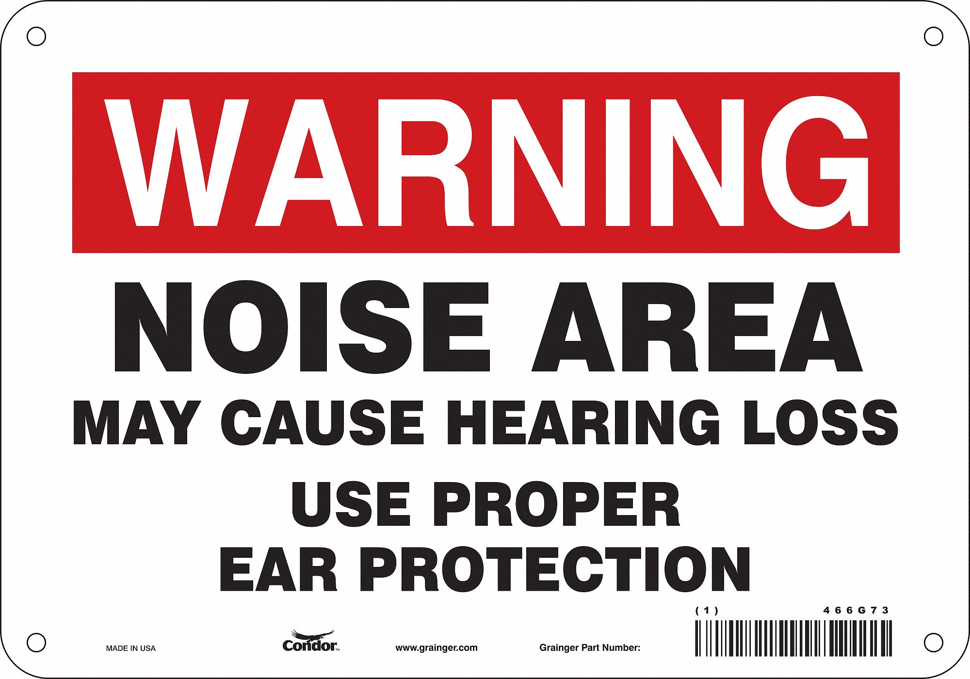 Safety Sign: Polyethylene, Mounting Holes Sign Mounting, 7 in x 10 in Nominal Sign Size, Warning