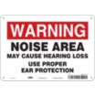 Warning: Noise Area May Cause Hearing Loss Use Peoper Ear Protection Signs
