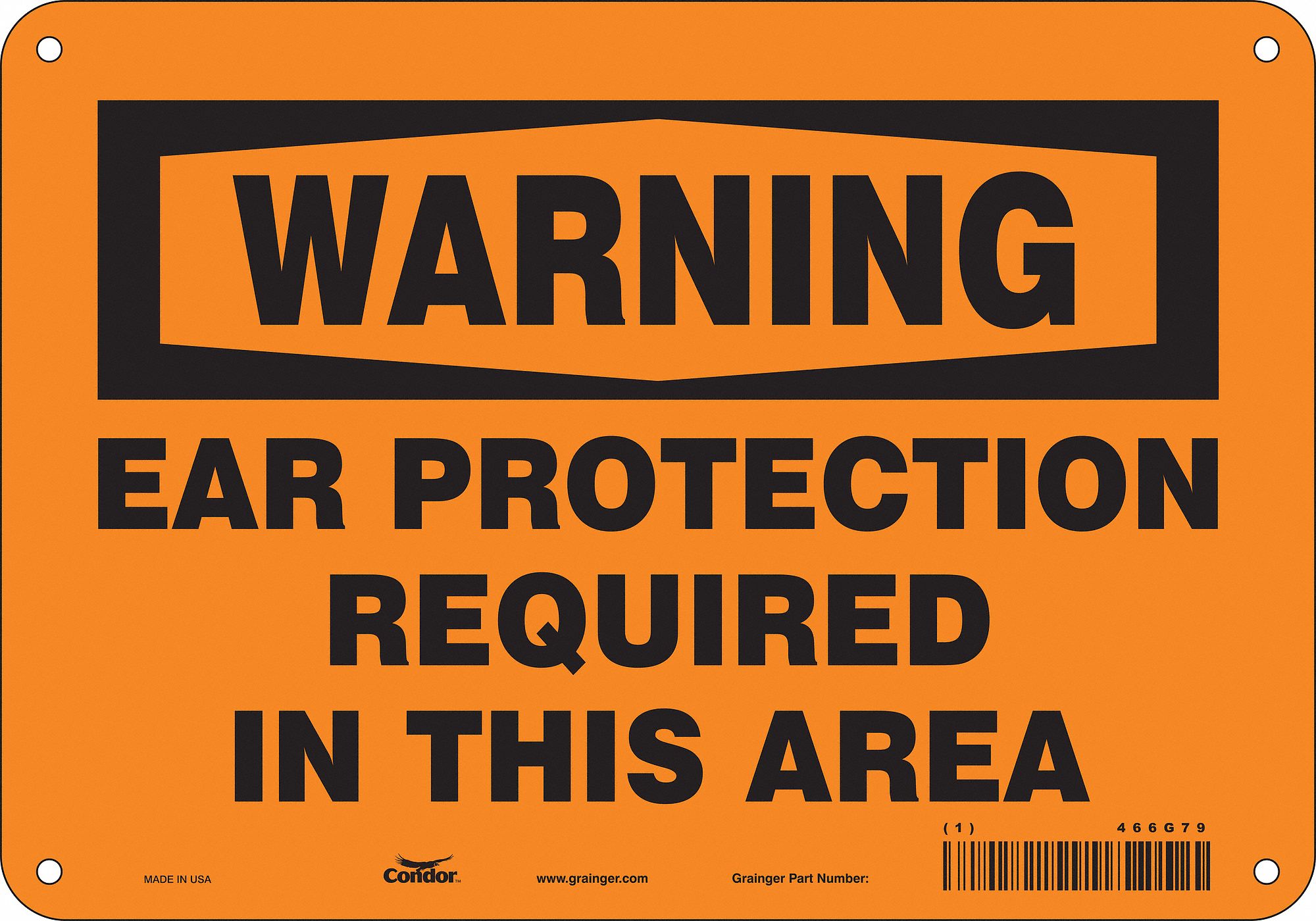 Safety Sign: Polyethylene, Mounting Holes Sign Mounting, 7 in x 10 in Nominal Sign Size, Warning