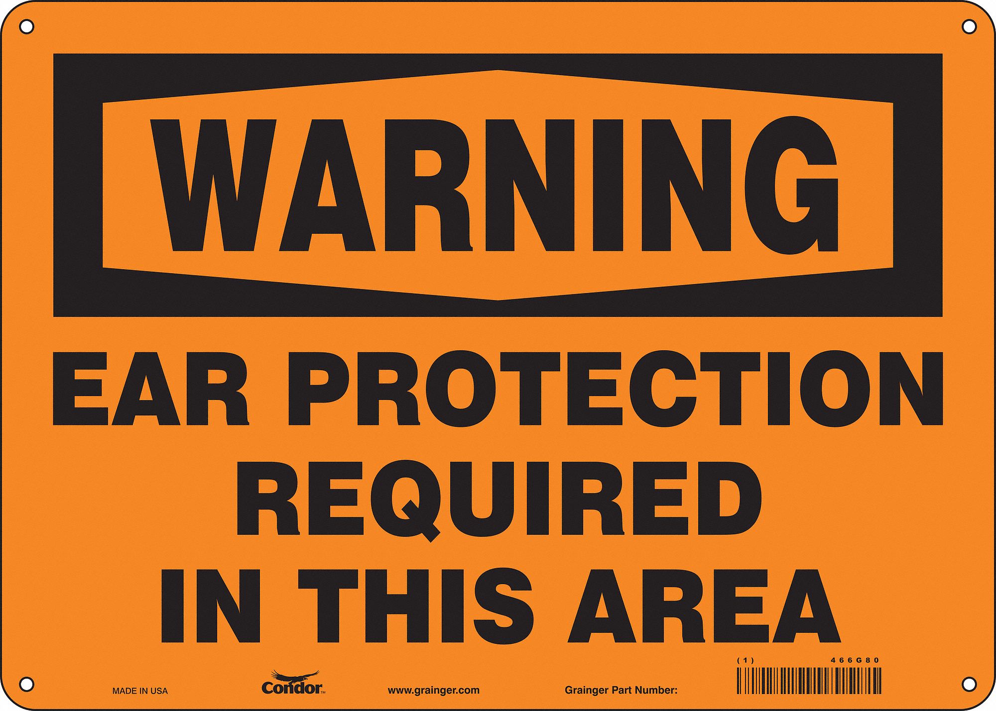 Safety Sign: Polyethylene, Mounting Holes Sign Mounting, 10 in x 14 in Nominal Sign Size, Warning