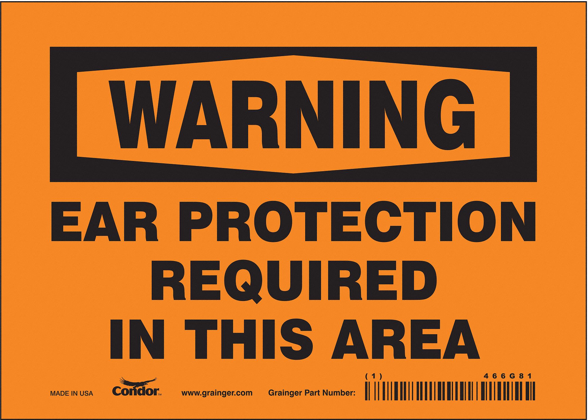 Safety Sign: Vinyl, Adhesive Sign Mounting, 5 in x 7 in Nominal Sign Size, Not Retroreflective, Wall
