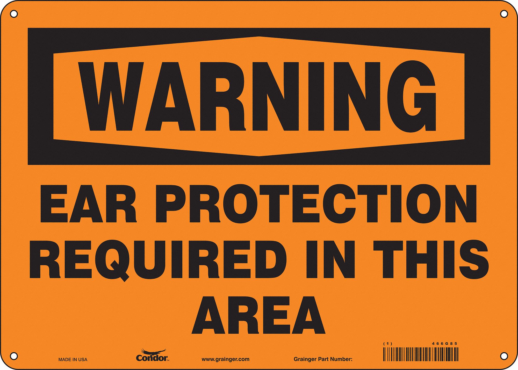 Safety Sign: Aluminum, Mounting Holes Sign Mounting, 10 in x 14 in Nominal Sign Size, 0.032 in Thick