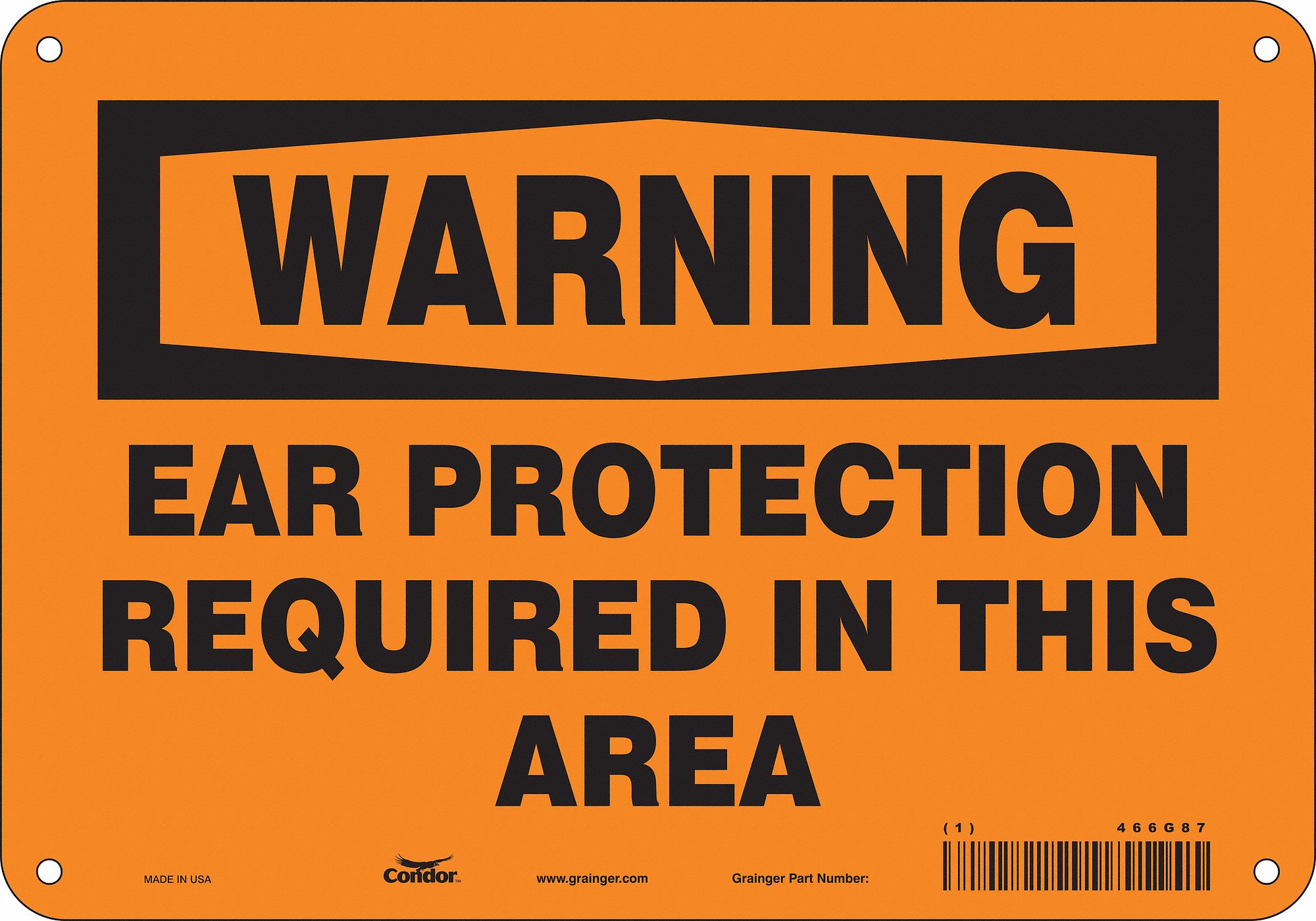 Safety Sign: Polyethylene, Mounting Holes Sign Mounting, 7 in x 10 in Nominal Sign Size, Warning
