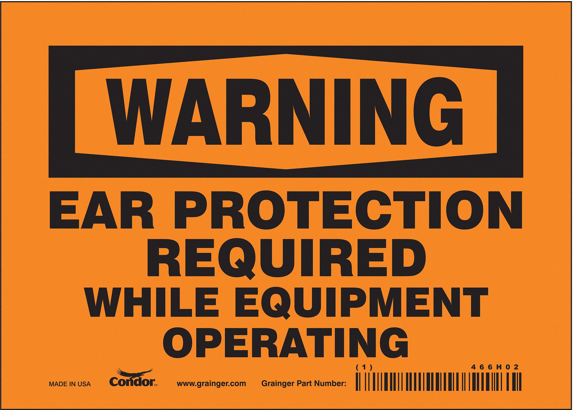 Safety Sign: Vinyl, Adhesive Sign Mounting, 5 in x 7 in Nominal Sign Size, Not Retroreflective, Wall