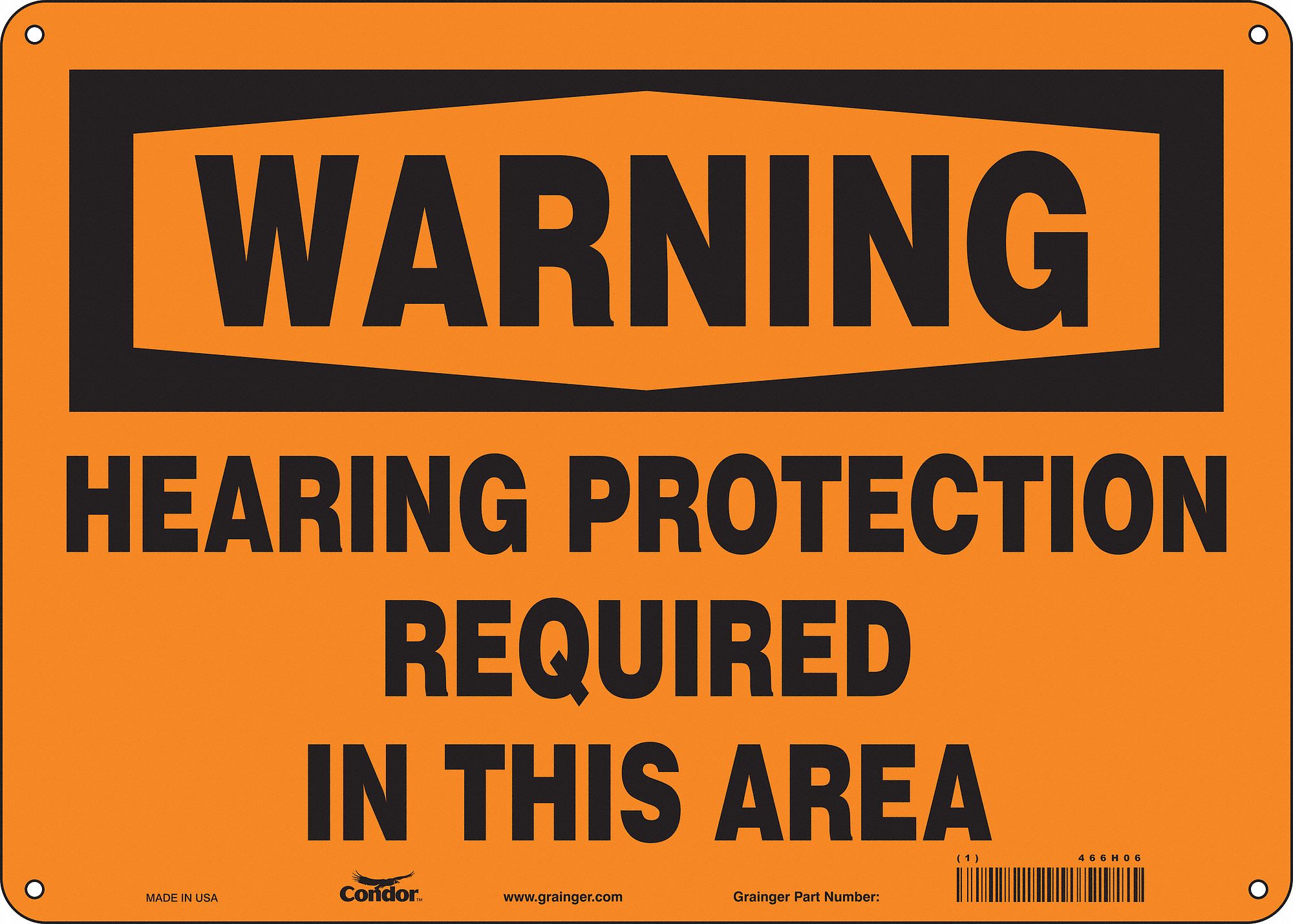 Safety Sign: Aluminum, Mounting Holes Sign Mounting, 10 in x 14 in Nominal Sign Size, 0.032 in Thick