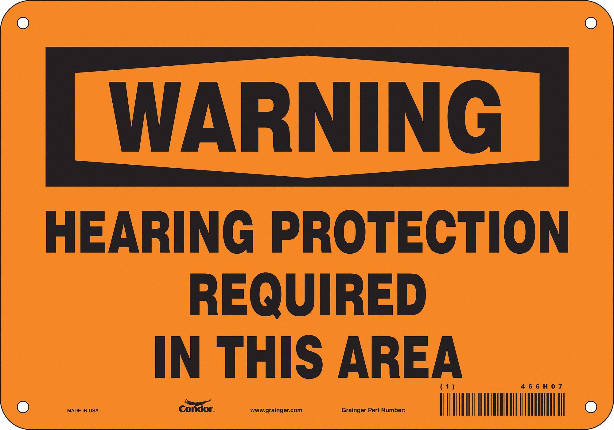 Safety Sign: Polyethylene, Mounting Holes Sign Mounting, 7 in x 10 in Nominal Sign Size, Warning