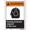Warning: Hearing Protection Required In This Area. Signs