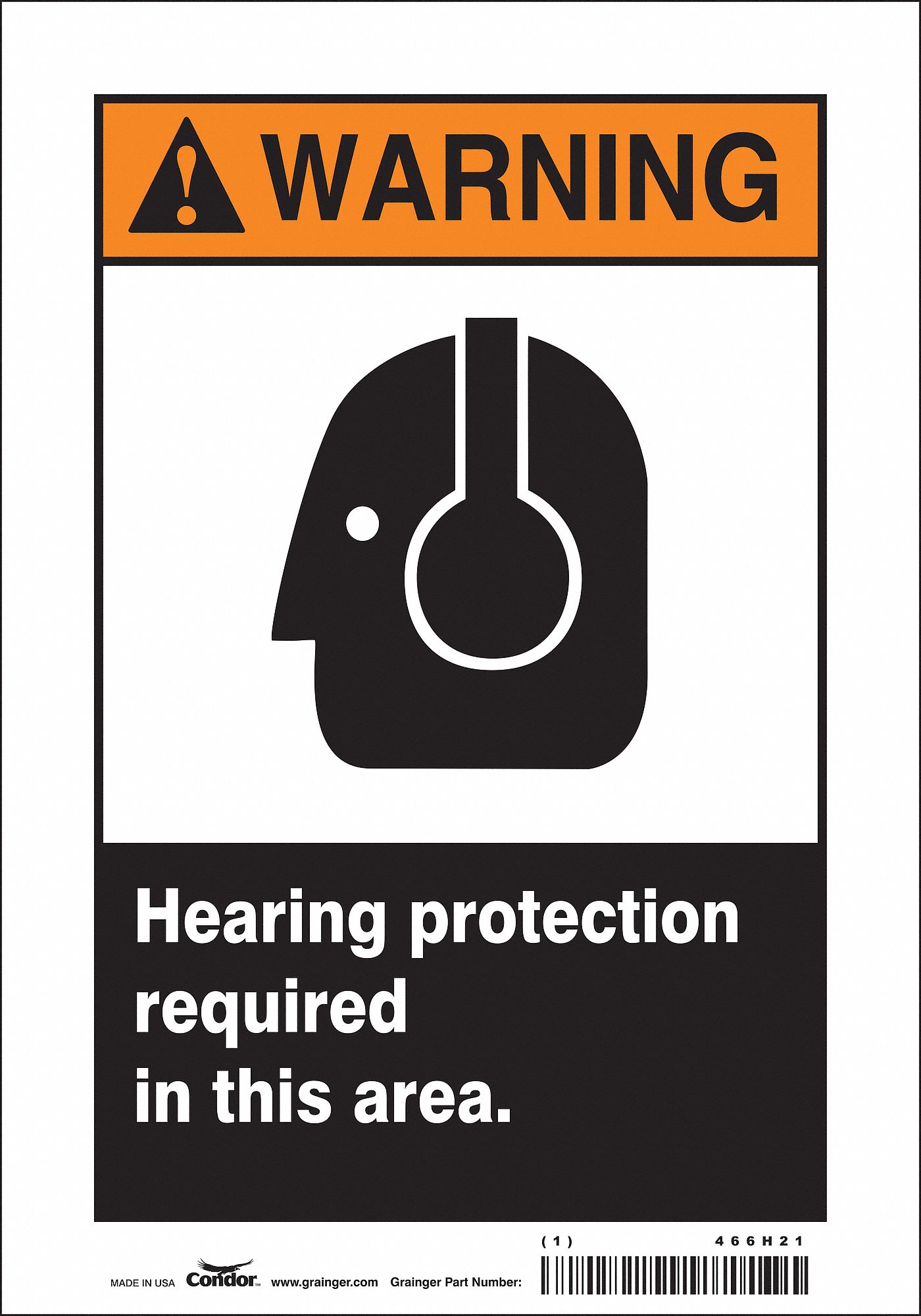 Safety Sign: Vinyl, Adhesive Sign Mounting, 10 in x 7 in Nominal Sign Size, Not Retroreflective