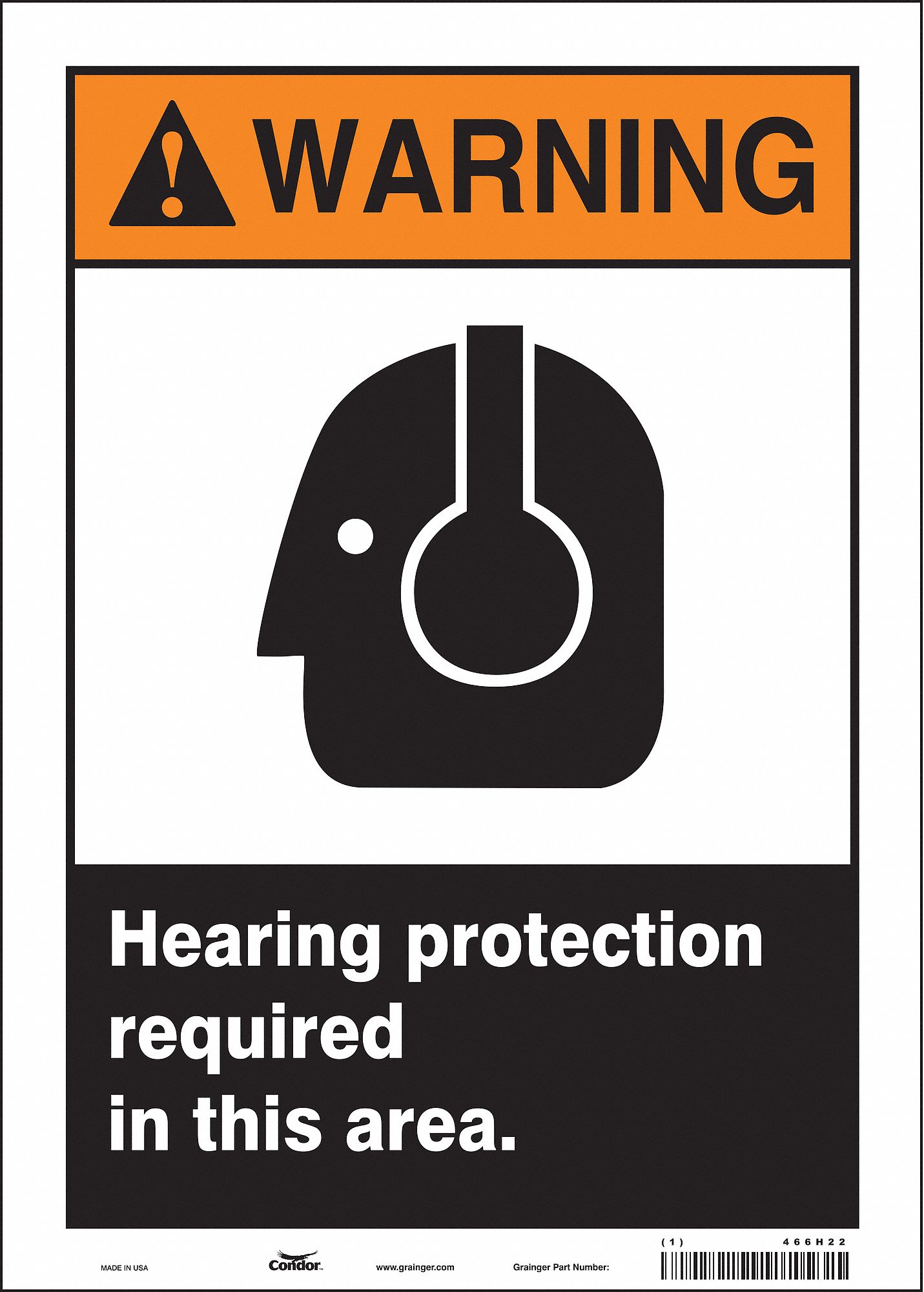 Safety Sign: Vinyl, Adhesive Sign Mounting, 14 in x 10 in Nominal Sign Size, Not Retroreflective