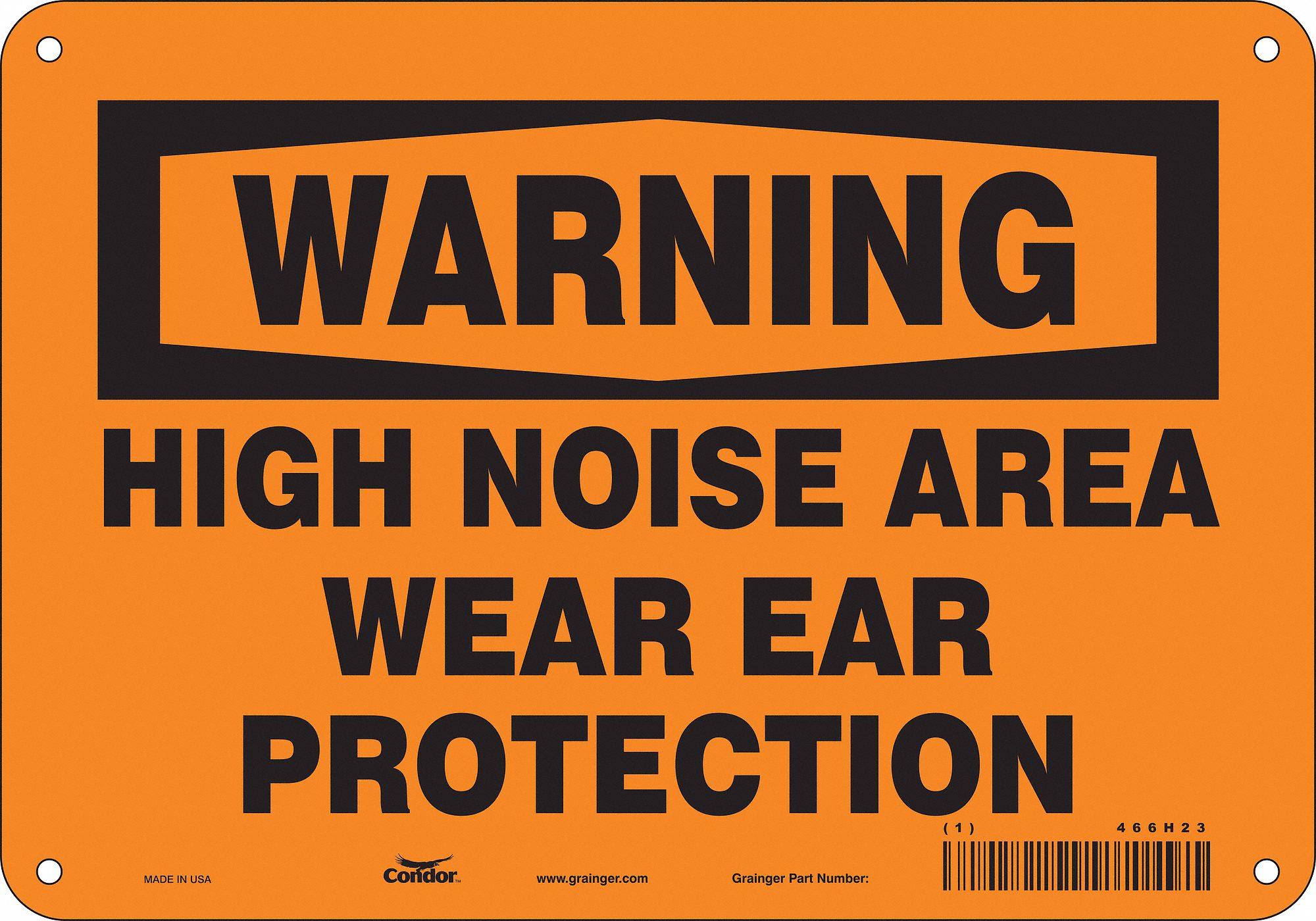 Safety Sign: Aluminum, Mounting Holes Sign Mounting, 7 in x 10 in Nominal Sign Size, 0.032 in Thick