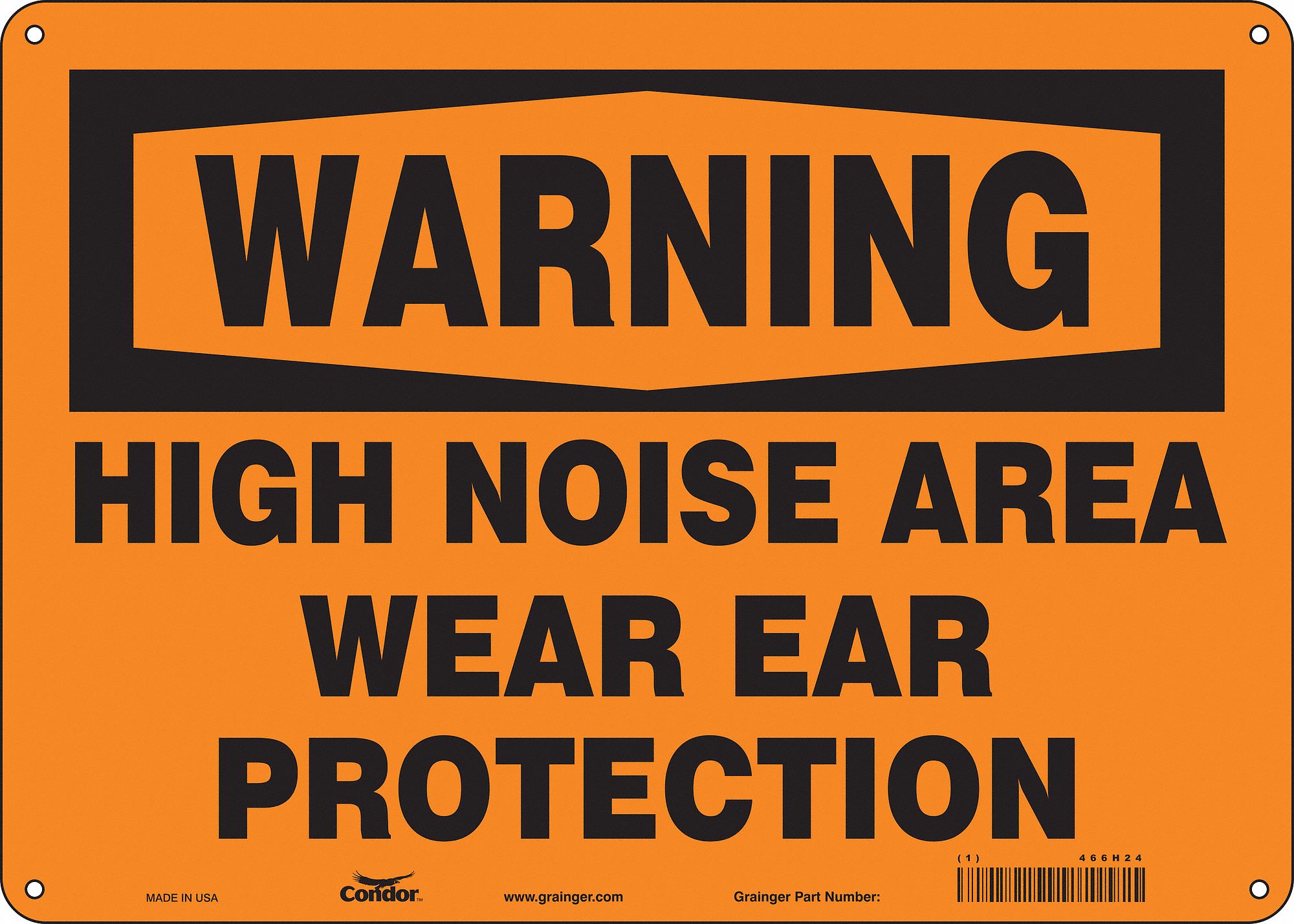 Safety Sign: Aluminum, Mounting Holes Sign Mounting, 10 in x 14 in Nominal Sign Size, 0.032 in Thick